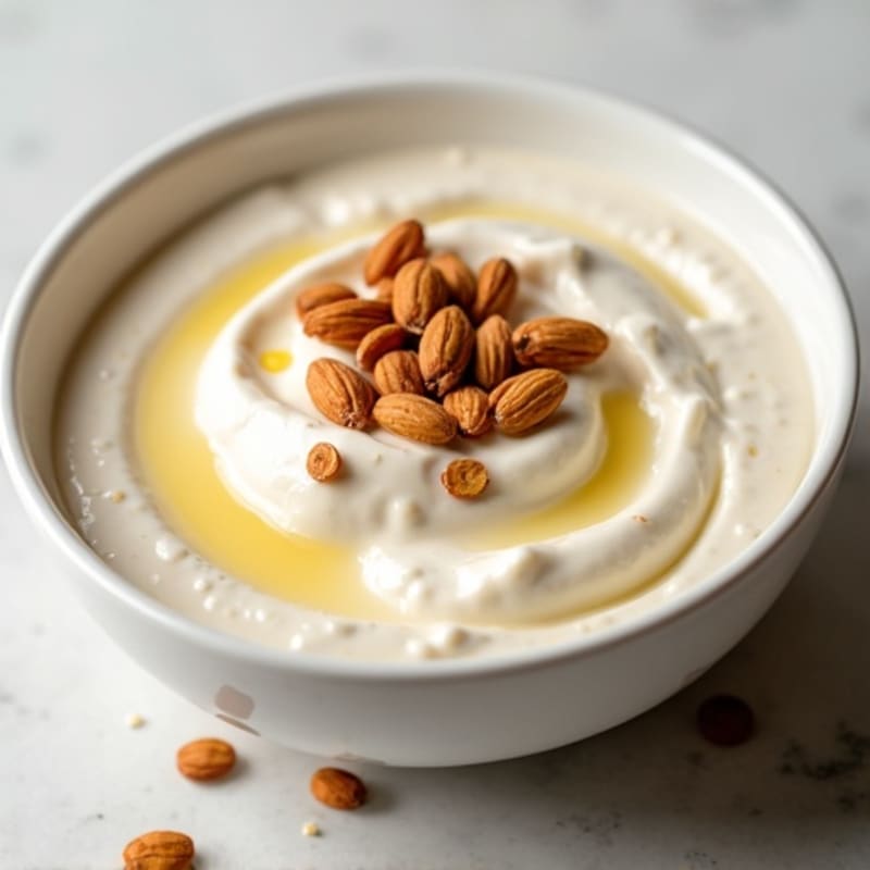 Silky Vanilla Protein Yogurt Bowl with Almonds
