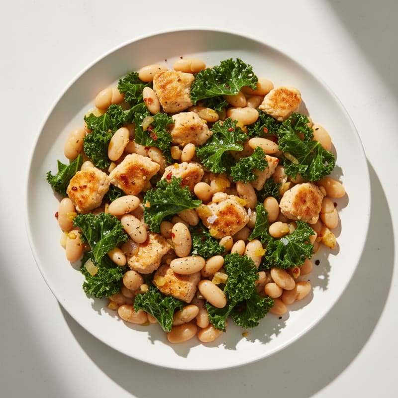 Ground Chicken and Kale Bean Skillet