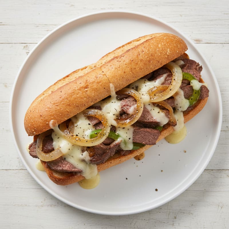 Tender Philly Steak and Caramelized Onion Sandwich