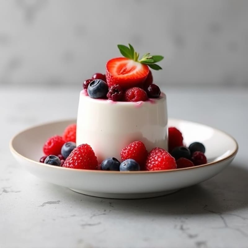 Greek Yogurt Protein Mousse with Mixed Berries