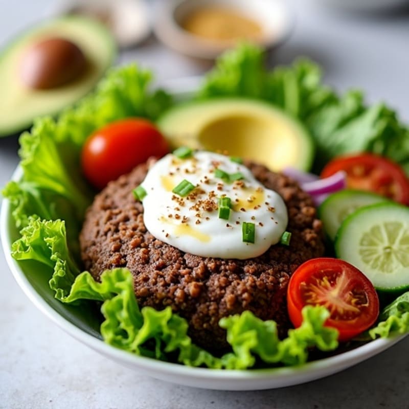 Protein-Packed Lean Ground Beef Burger Bowl with Crispy Lettuce and Tangy Special Sauce