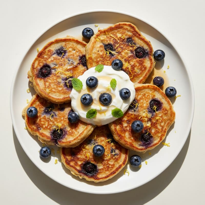 Blueberry Ricotta Pancakes with Lemon Zest