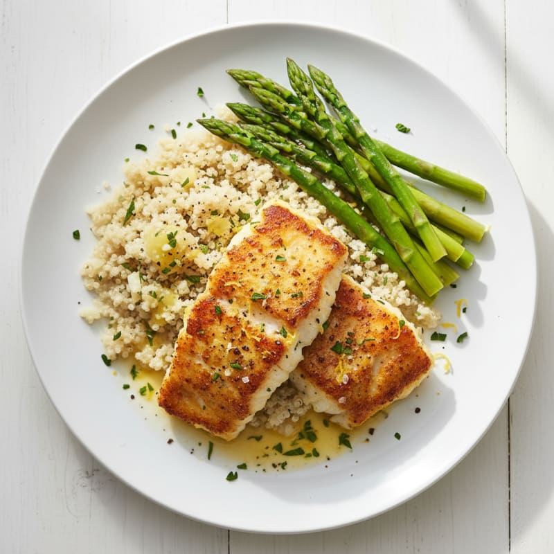 Golden Pan-Seared Cod with Zesty Lemon