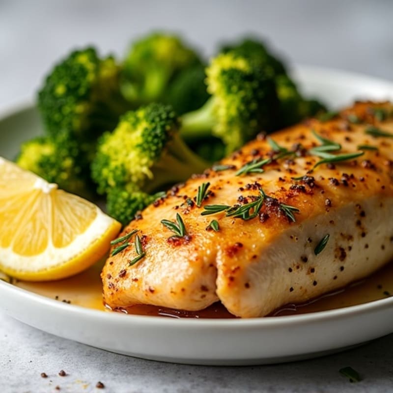 Lemon Herb Roasted Chicken with Crispy Broccoli