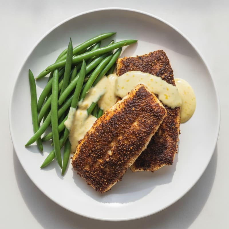 Cajun Blackened Catfish with Lemon Aioli
