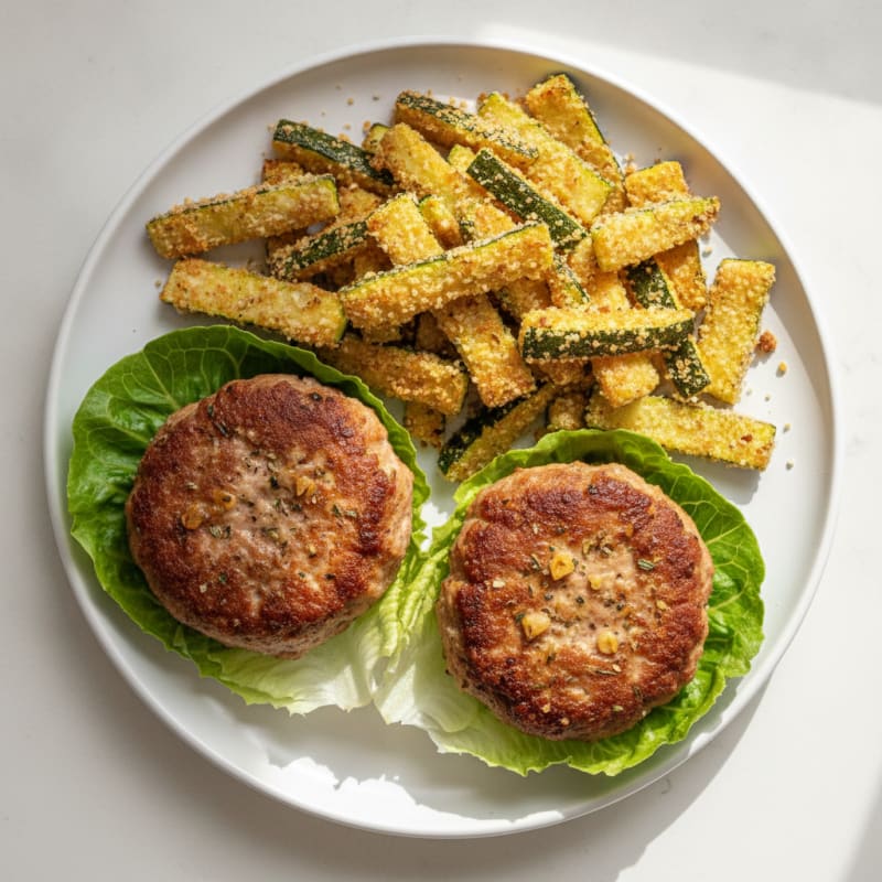 Lean Turkey Burgers with Zucchini Fries