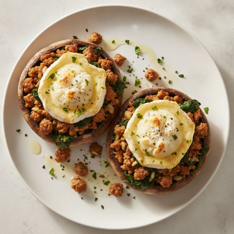 Goat Cheese Stuffed Portobello Mushrooms