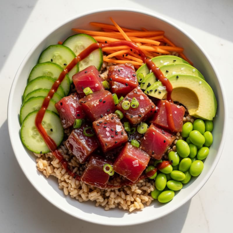 Ahi Tuna Hawaiian Poke Bowl