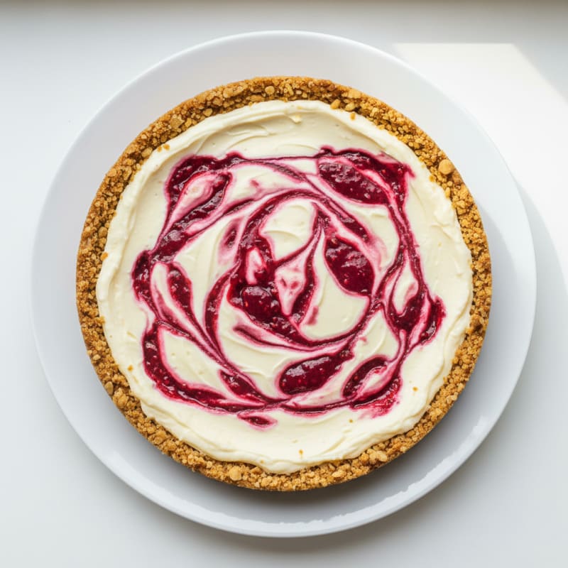 Velvety Dairy-Free Berry Swirl Cheesecake