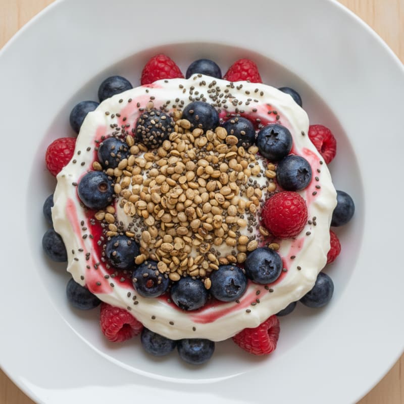 Greek Yogurt Protein Parfait with Mixed Berries
