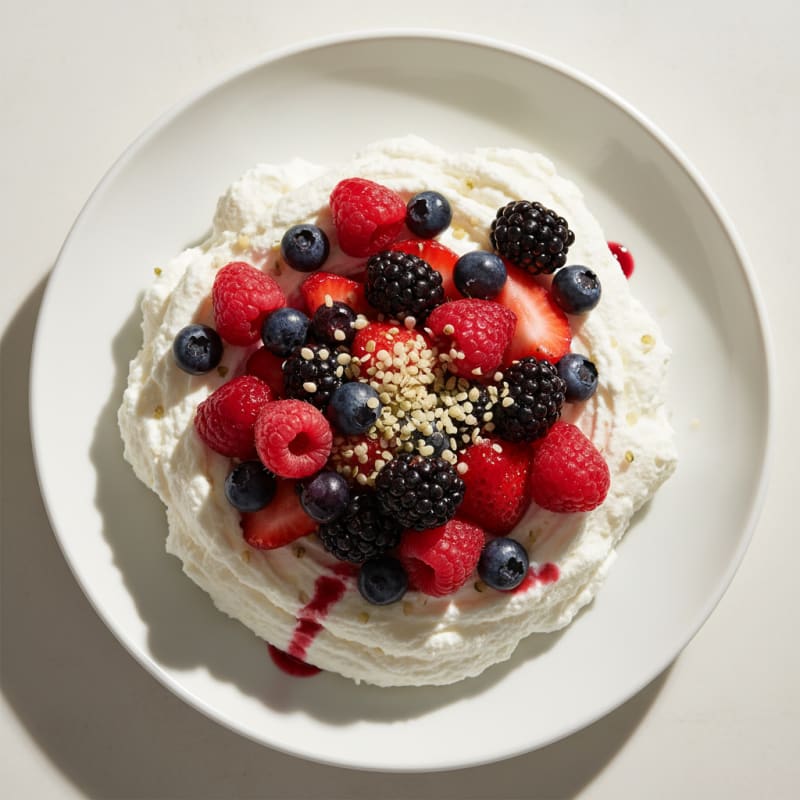 Greek Yogurt Protein Mousse with Mixed Berries