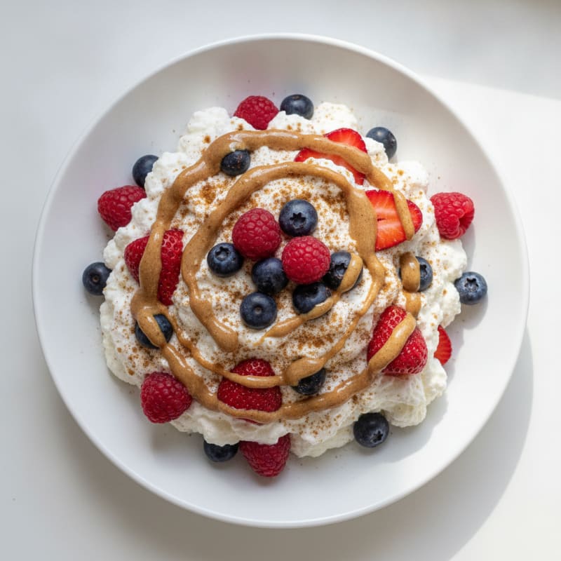 Greek Yogurt Protein Mousse with Mixed Berries