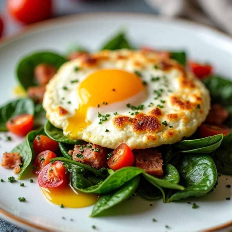 Egg White Scramble with Spinach and Turkey Bacon