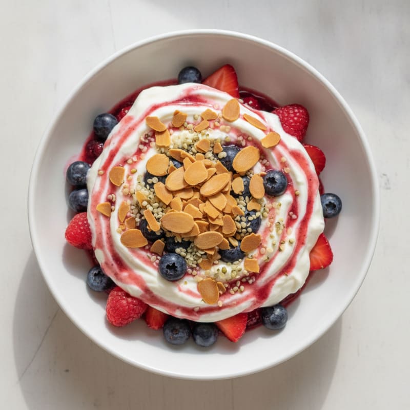 Greek Yogurt Protein Parfait with Mixed Berries