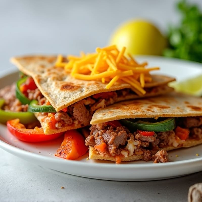Spicy Lime Steak Quesadillas with Bell Peppers