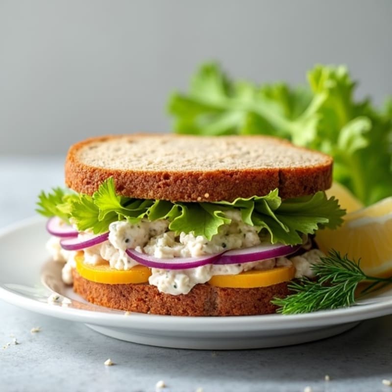 Herb-Lemon Greek Yogurt Tuna Salad Sandwich