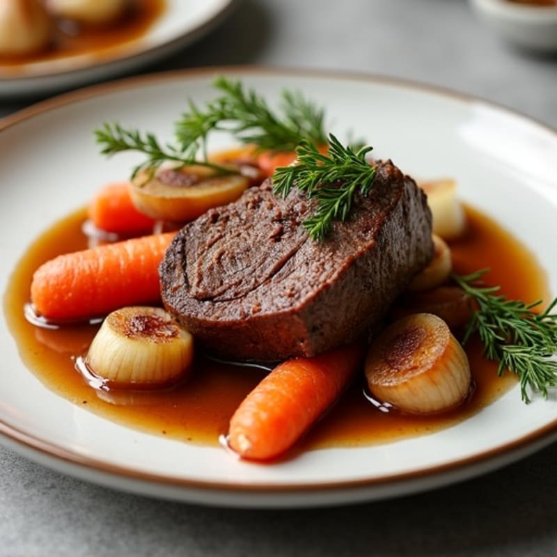 Slow Cooked Tender Beef Pot Roast with Root Vegetables