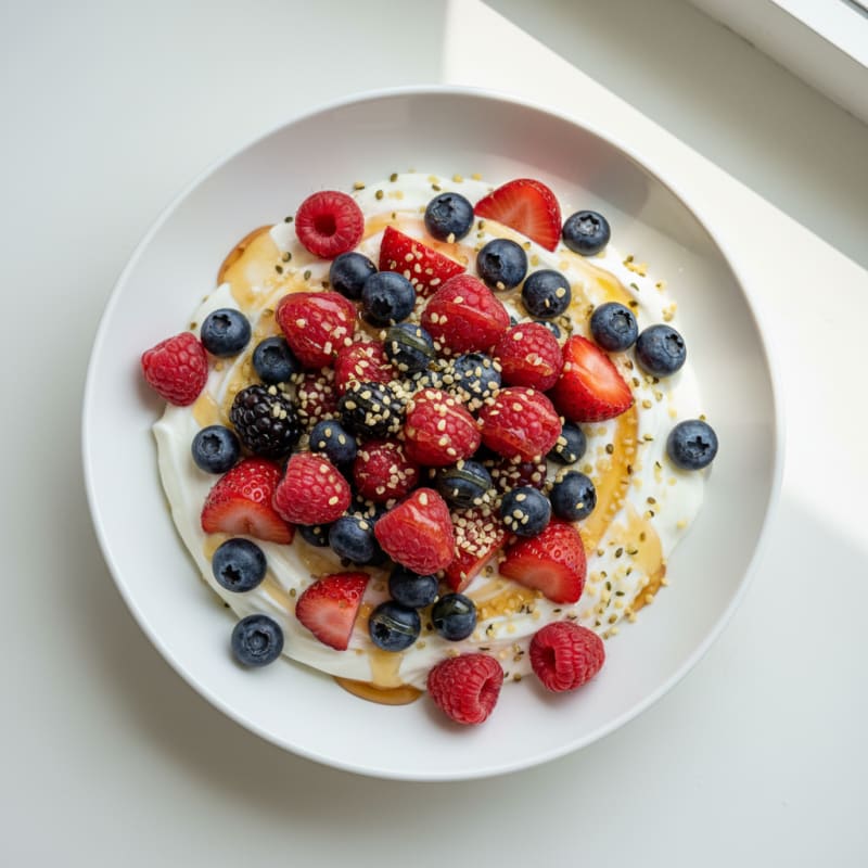 Creamy Greek Yogurt Protein Bowl with Mixed Berries