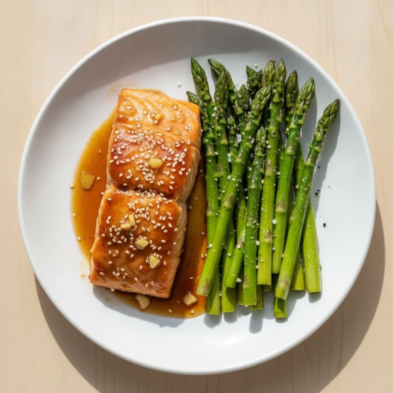 Teriyaki-Glazed Salmon with Roasted Asparagus