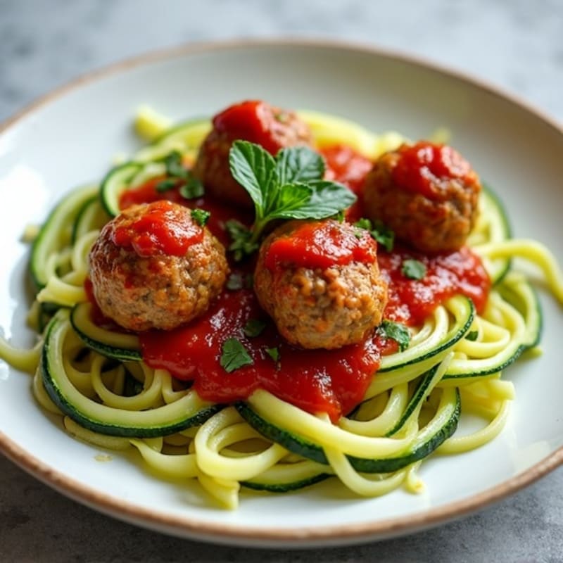 Lean Turkey Meatballs with Zucchini Noodles