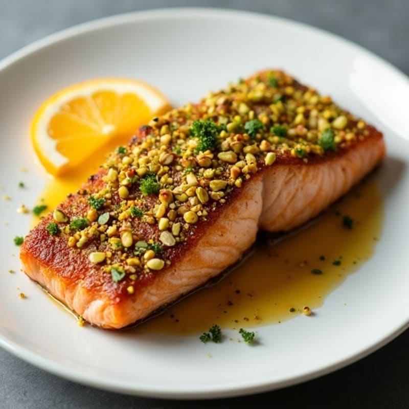 Crispy Pistachio-Crusted Salmon with Citrus-Ginger Glaze