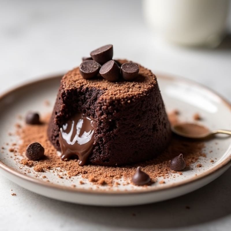 Dark Chocolate Protein Lava Cake