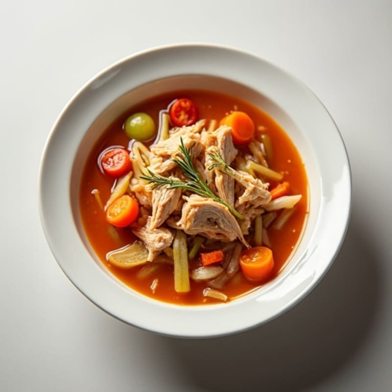 Hearty Shredded Chicken and Vegetable Soup