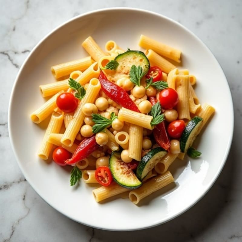 Creamy Cashew Pasta with Roasted Vegetables