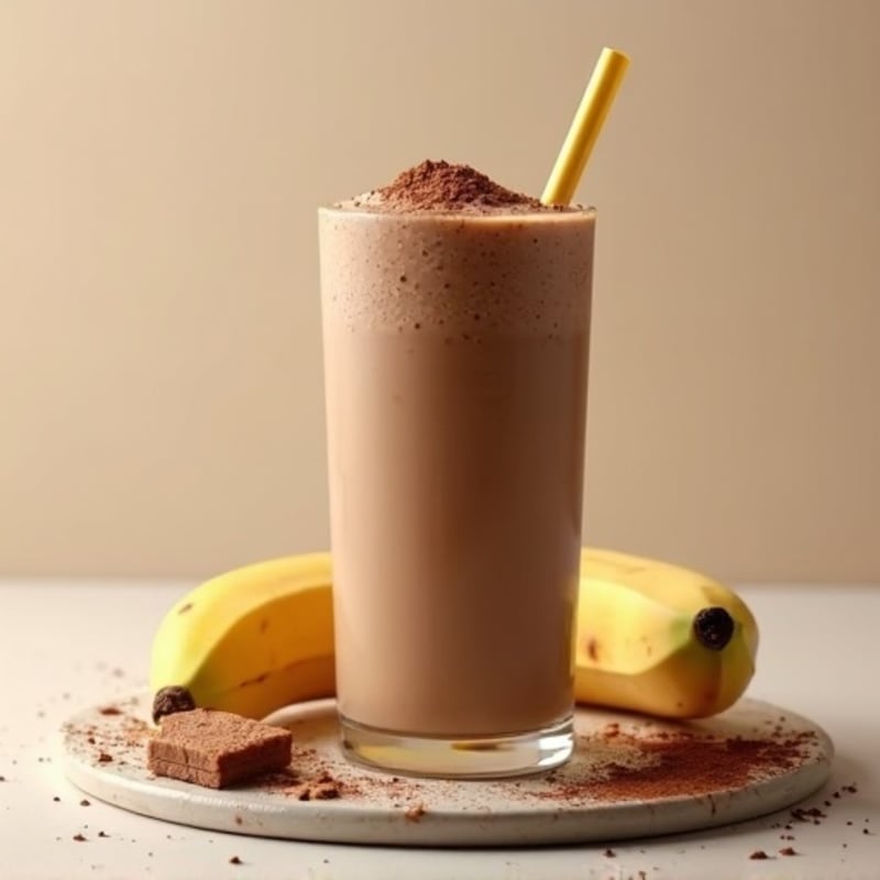 Creamy Chocolate Peanut Butter Banana Protein Smoothie