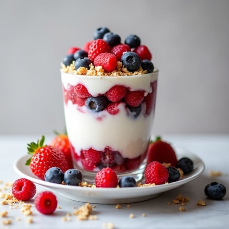 Greek Yogurt Protein Parfait with Mixed Berries