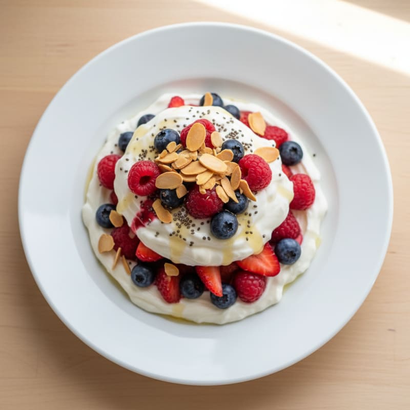 Greek Yogurt Protein Parfait with Mixed Berries