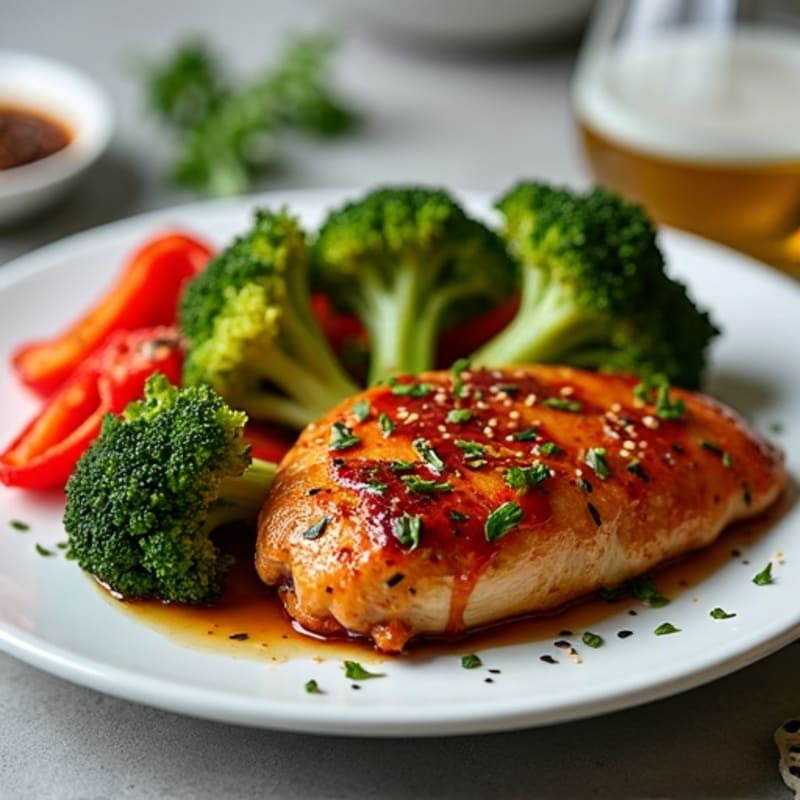 Sheet Pan Teriyaki Chicken with Crispy Broccoli and Bell Peppers