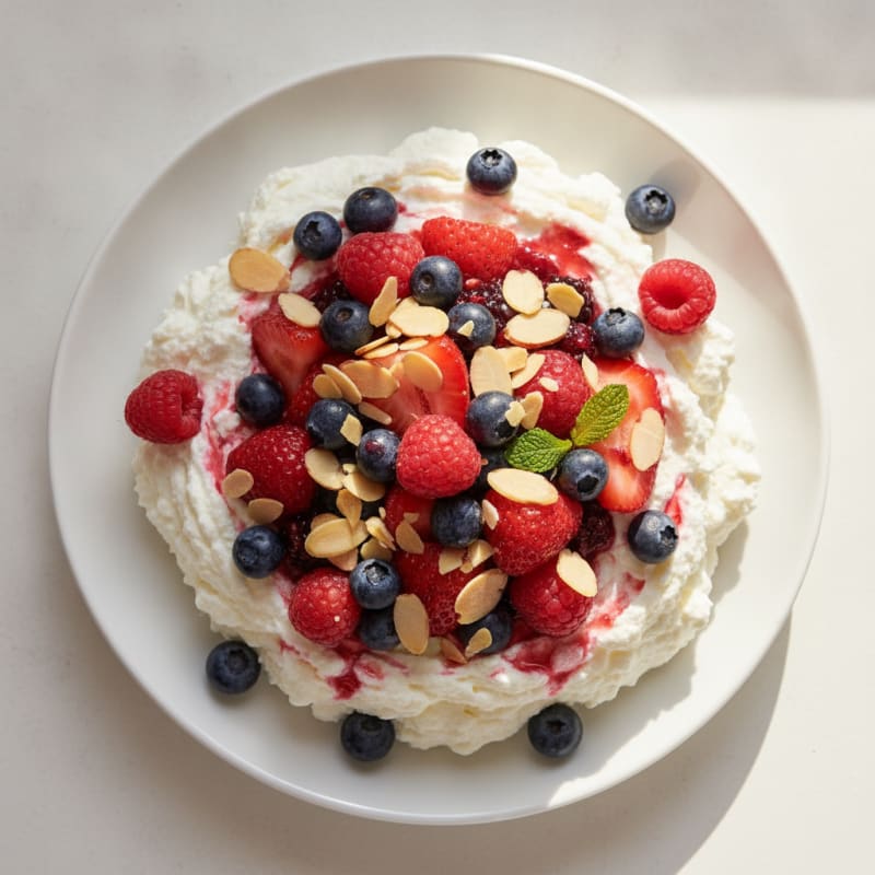 Greek Yogurt Protein Mousse with Mixed Berries