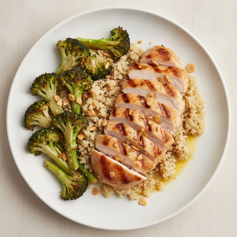 Grilled Turkey Breast with Quinoa and Roasted Broccoli