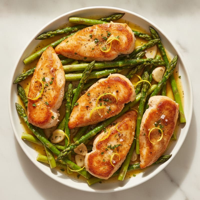 Lemon-Herb Pan-Seared Chicken and Asparagus