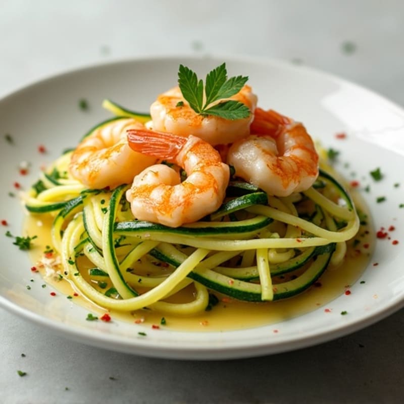 Lemon-Garlic Butter Shrimp with Herb Zucchini Noodles