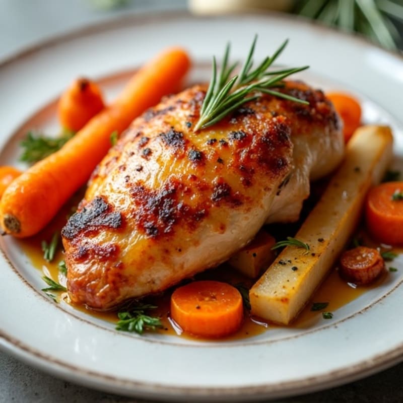 Crispy Maple-Glazed Chicken with Roasted Root Vegetables