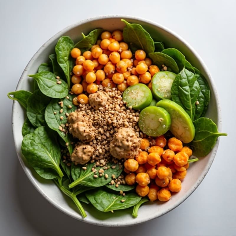 Roasted Sweet Potato and Chickpea Buddha Bowl with Creamy Tahini