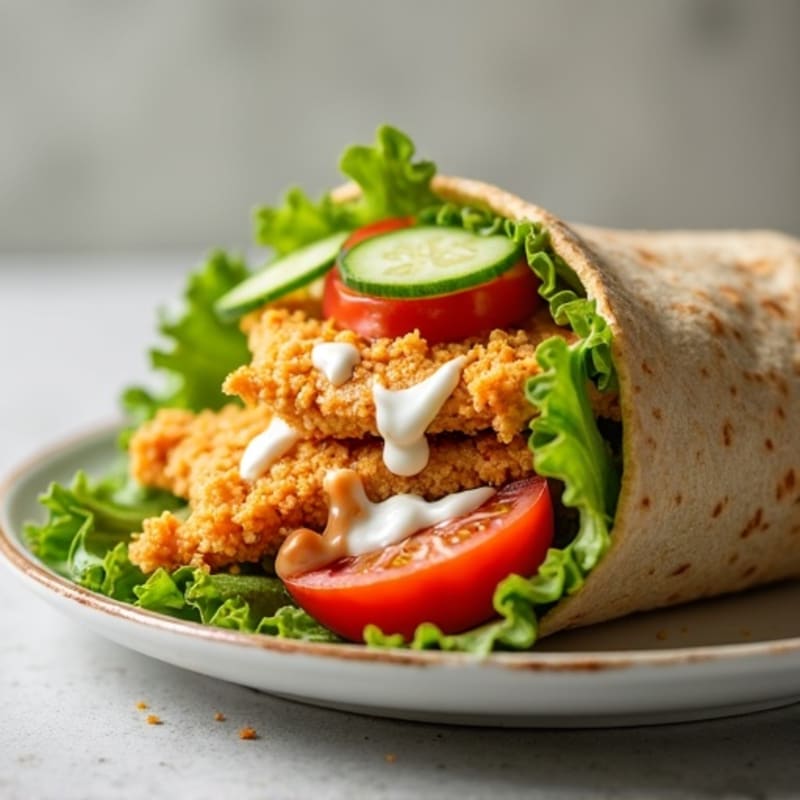 Crispy Buffalo Chicken Wrap with Fresh Veggies