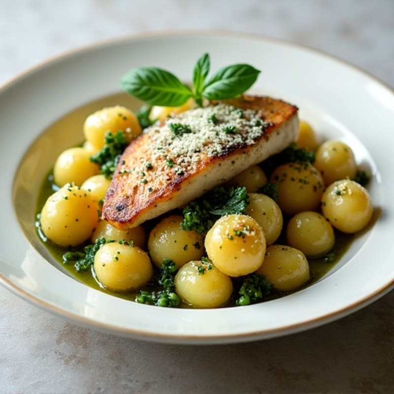 Herb-Roasted Gnocchi with Fresh Basil Pesto