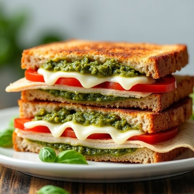 Crispy Whole Wheat Turkey Pesto Panini