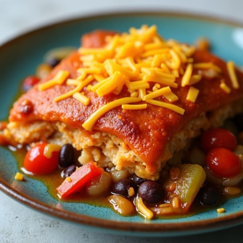 Spicy Shredded Chicken Enchilada Bake