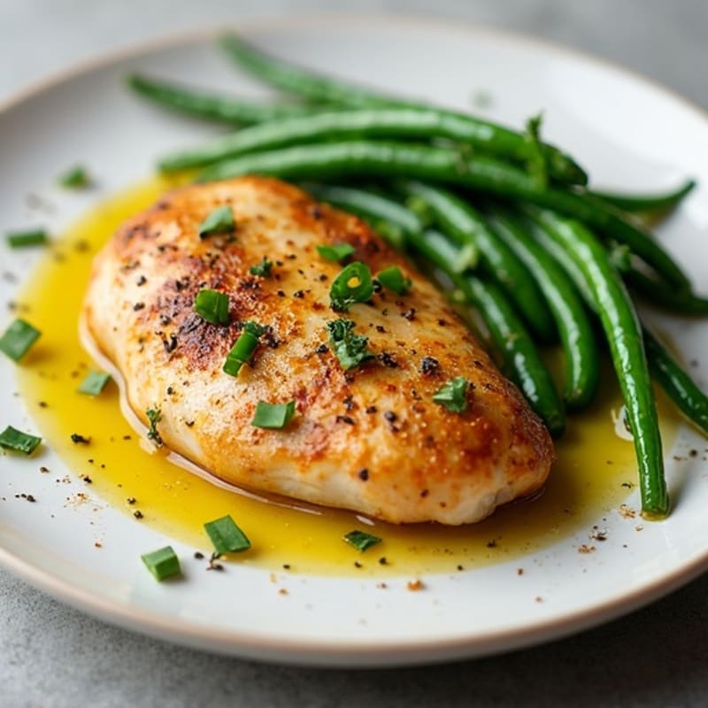 Lemon-Herb Roasted Chicken with Crispy Green Beans