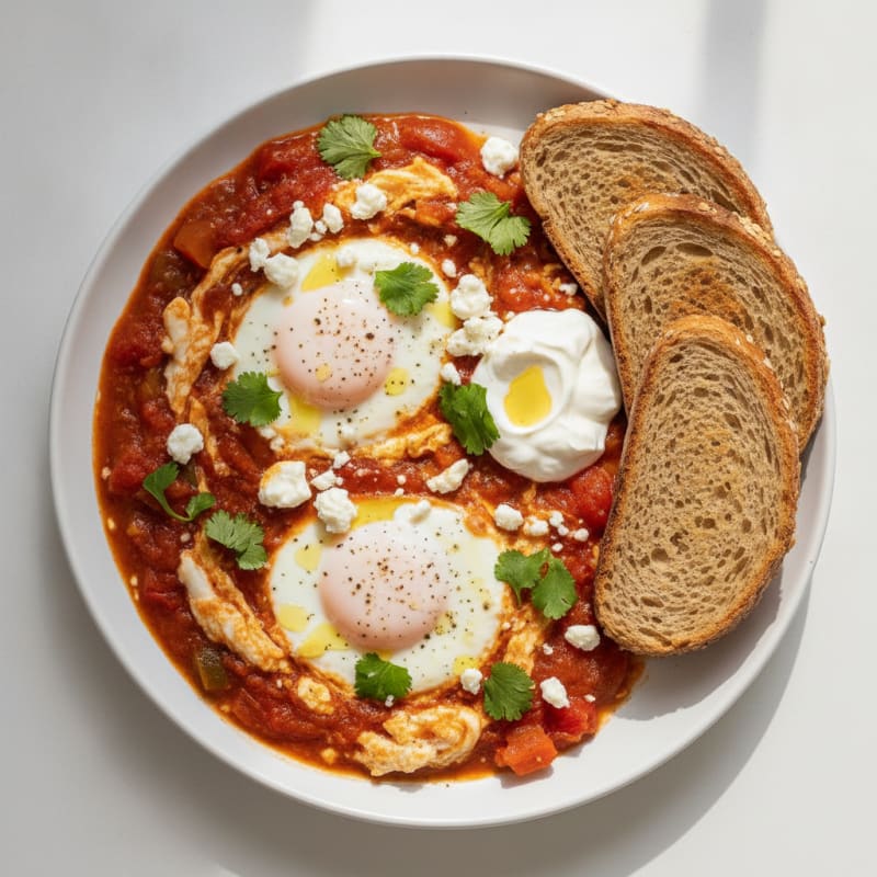 High-Protein Shakshuka with Sprouted Toast