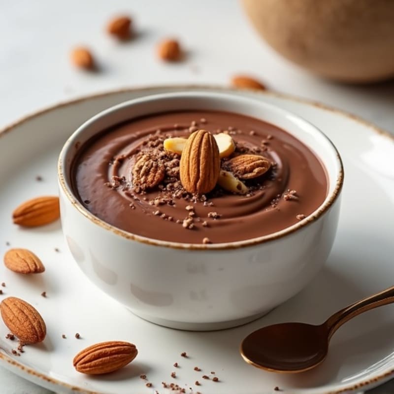 Silky Chocolate Protein Pudding with Toasted Almonds