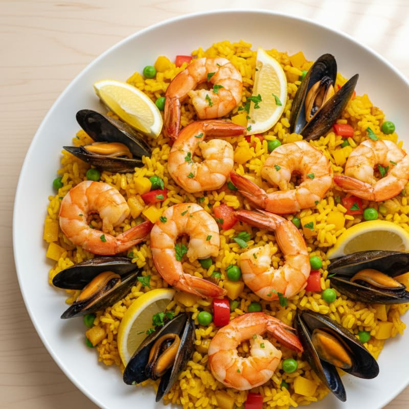 Golden Saffron Seafood Paella