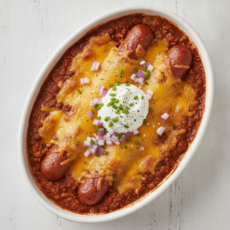 Classic Chili Cheese Hot Dog Bake