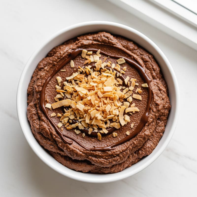 Silky Chocolate Protein Pudding with Toasted Coconut