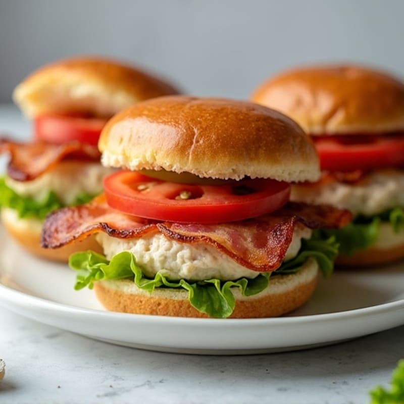 Lean Chicken Sliders with Crispy Bacon and Roasted Jalapeño