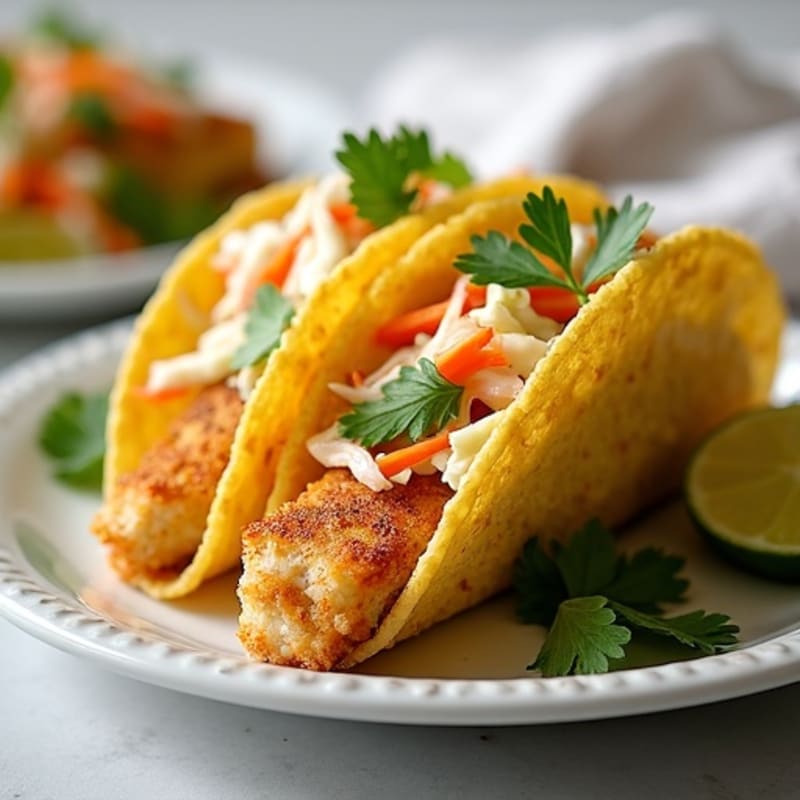 Crispy Baked Fish Tacos with Fresh Slaw